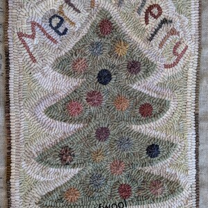 Folk Art Primitive Rug Hooking Pattern-Merry Merry