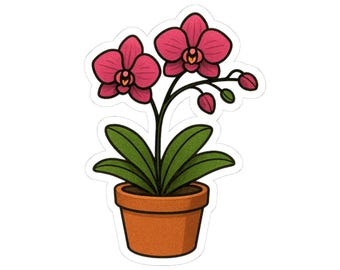 Pink Orchid Sticker | Botanical Sticker, Plant Lover Gift, Laptop Decal