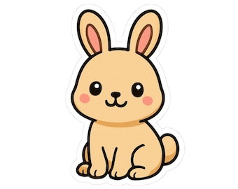 Kawaii Bunny Sticker | Cute Bunny Rabbit Decal Perfect for Laptops, Journals, Scrapbooking & Gifts