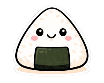 Kawaii Onigiri Sticker | Cute Rice Ball Decal Perfect for Laptops, Journals, Scrapbooks & Gifts