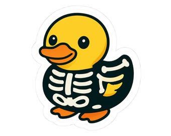 Skeleton Ducky Sticker | Fun Halloween Decor, Laptop Stickers, Duck Lover Gifts, Spooky Stationery, Kid-Friendly