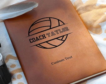Personalized Volleyball Coach Journal, Custom Senior Night Gift Appreciation Notebook, School Game End of Season Thank You Gifts From Team