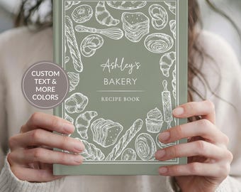 Personalized Baking Recipe Notebook, Custom Baker Food Journal Gift For Host Food Lover
