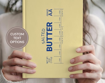 Salted Butter Personalized Journal, Custom Name Notebook For Bakers, Host Gift, Funny Baking Gift For Foodie, Chef Gift Food Recipe Book