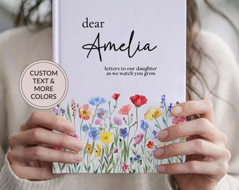 Personalized Letters to my Daughter Journal, Wildflower Dear Granddaughter Birthday Letter Custom Notebook, Baby Shower Gift New Parents
