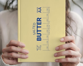 Diario personalizado de mantequilla salada, cuaderno con nombre personalizado para reposteros, regalo para anfitriones, regalo divertido para amantes de la repostería, libro de recetas de cocina para chefs