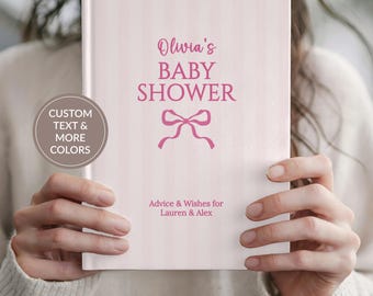 Personalized Baby Shower Guest Book Journal, Custom Wishes For Baby Keepsake Book, Custom Name Baby Girl Baby Boy Notebook Gift New Parents