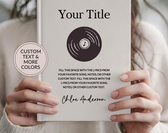 Personalized Song Lyrics Journal, Music Songwriting Custom Name Notebook Birthday Gift For Songwriter Musician, Wedding Anniversary Gifts