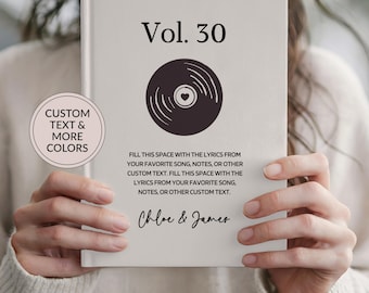 Personalized Song Lyrics Journal, Music Songwriting Custom Name Notebook Birthday Gift For Songwriter Musician, Wedding Anniversary Gifts