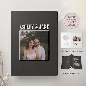 Custom Couples Journal Anniversary Gift, Personalized Photo Journal, Wedding Engagement Gift For Bride Friends, Love Letters Memory Notebook