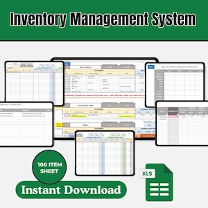 Excel Inventory Management Template | Track Up to 100 Items | Automated Stock Tracker for Small Business | Digital Download