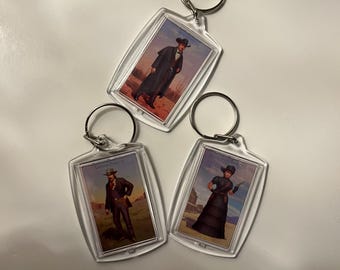 Llavero con forma de tarjeta de cigarrillos del siglo XIX