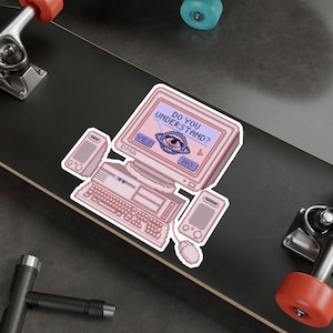 Vaporwave PC - Pixel Art Kiss-Cut Vinyl Sticker