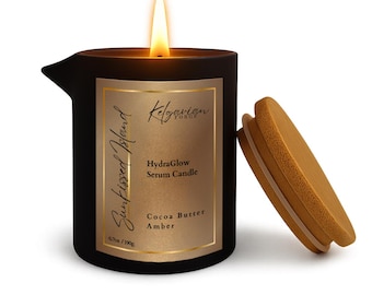 Kelgavian Forge: HydraGlow Serum Candle. Luxury Skin-Softening Ritual • Warm Oil Infusion • Apothecary