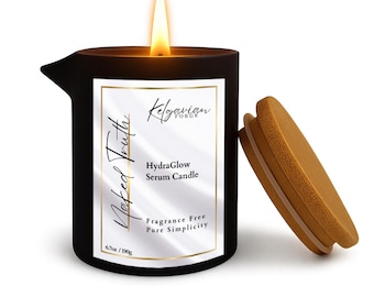 Kelgavian Forge: HydraGlow Serum Candle. Luxury Skin-Softening Ritual • Warm Oil Infusion • Apothecary
