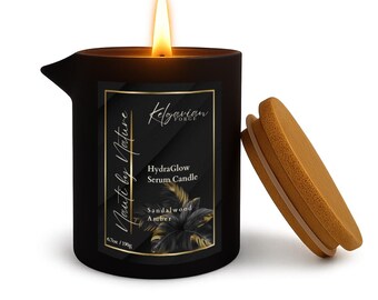 Kelgavian Forge: HydraGlow Serum Candle. Luxury Skin-Softening Ritual • Warm Oil Infusion • Apothecary