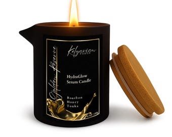 Kelgavian Forge: HydraGlow Serum Candle. Luxury Skin-Softening Ritual • Warm Oil Infusion • Apothecary