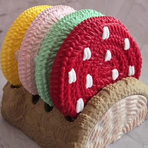Crochet Mushroom Coaster Set | 3D Printed | Yarn Coaster | Forest Coasters |