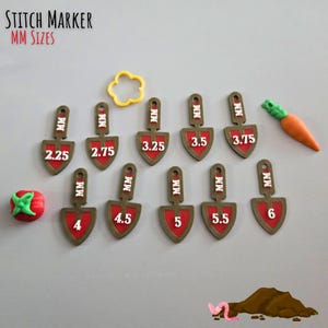 10pc Stitch Marker Set | Crochet Marker | MM Number Set | Gardening | Yarn Markers | USA Stitch Marker | UK Size Marker