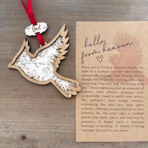 Cardinal Memorial Ornament | Laser-Cut Wood Sympathy Gift