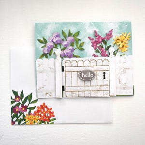 Garden Gate Hello Blank Handmade Greeting Card