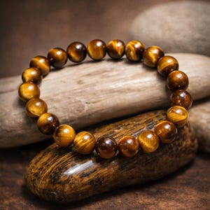 Men’s Tiger Eye Beaded Stacker or Layering Bracelet | Brown Tiger Eye | Minimalist Beaded Jewelry