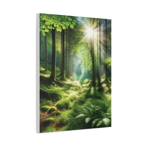 Lush Forest Canvas Art, Nature Wall Decor, Bright Green Landscape, Home Decor, Gift for Nature Lovers, Tranquil Wall Art