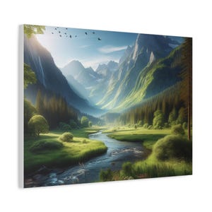 Nature Landscape Wall Art Canvas Print, Scenic Home Decor, Mountaineering Art, Gift for Nature Lovers, Tranquil Artwork
