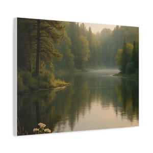 Serene Nature Art Canvas, Wall Decor, Home Interior, Relaxing Artwork, Peaceful Landscape, Gift for Nature Lovers, Eco-Friendly Home Design