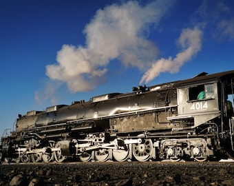 Union Pacific Big Boy 4014 Print, UP 4-8-8-4 Locomotive Photo, Largest Steam Train Front View Art, Vintage Railway Poster, Industrial Decor