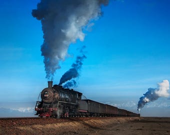 SY Class Steam Locomotive Print, Chinese Railway Heritage, Industrial Photography Wall Art, Historic Steam Engine Decor, Train Gift