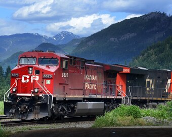 CP Diesel Locomotive Print, Boston Bar Railway Photography, Canadian Pacific Train Wall Art, Fraser Canyon Landscape Decor, Rail Gift