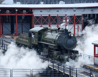 1929 Baldwin Steam Locomotive Art Print, BLW No. 26 Steamtown PA, Industrial Vintage Train Decor, Majestic Iron Giant Wall Statement Piece