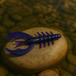 6 Pack Craw Plastic Fishing Lure, 4 Inch, Bass Jig, Largemouth, Smallmouth, Walleye & Bowfin, Fishing Gear, Custom, Tackle, Outdoor