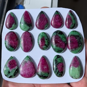 1 Piece Ruby Zoisite Flat Back Gem Cabochon wire wrapping Jewelry Pendant setting macrame jewelry metalsmith supplies cabochons