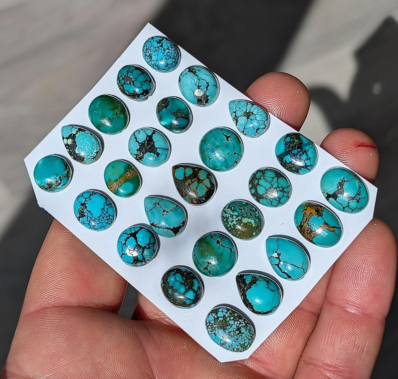 1 Piece Hubie Turquoise Flat Back Gem Cabochon Gem for Rings, Wire ...