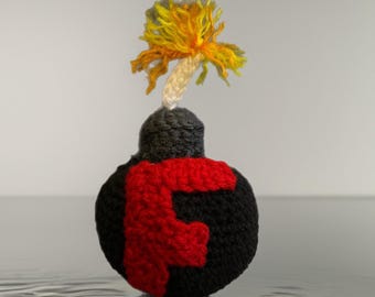 Crochet F-Bomb Plush | Handmade Acrylic Profanity Desk Decor (Made to Order)