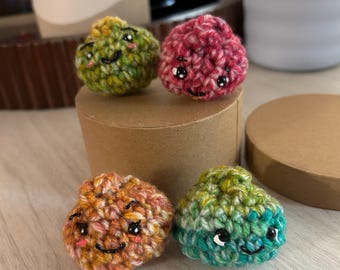 Hand Crocheted Mini Dumplings | Set of 4 Mystery Emotional Support Pals