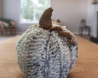 Handmade Crochet Pumpkin: Seaglass Farmhouse Fall Decor