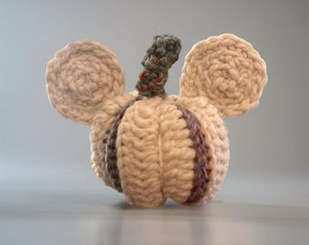 Mickey Inspired Crochet Pumpkin – Cream & Eden Yarn – Disney Fall Home Decor