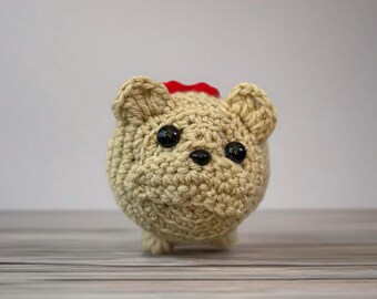 Valentine Bulldog Puppy Loaf – Handmade Crochet Plush