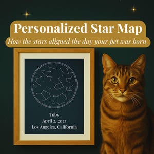 Personalisierte Sternkarte für Haustiere | Personalisierte Haustier Sternzeichen Druck | Geburtsdatum & Ort | Hund und Katze Astrologie Geschenk | PDF Digitaler Download
