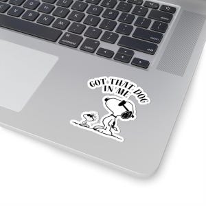 Snoopy and Woodstock Sticker - Kiss-Cut Stickers, Peanuts Decal, Vinyl Laptop Decal, Cartoon Character Decor, Cute Dog Graphic, Peanuts Fan