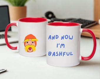 And Now I'm Bashful Mug | Ashby Viral Mug | Colored Handle Mug, 11oz and 15oz