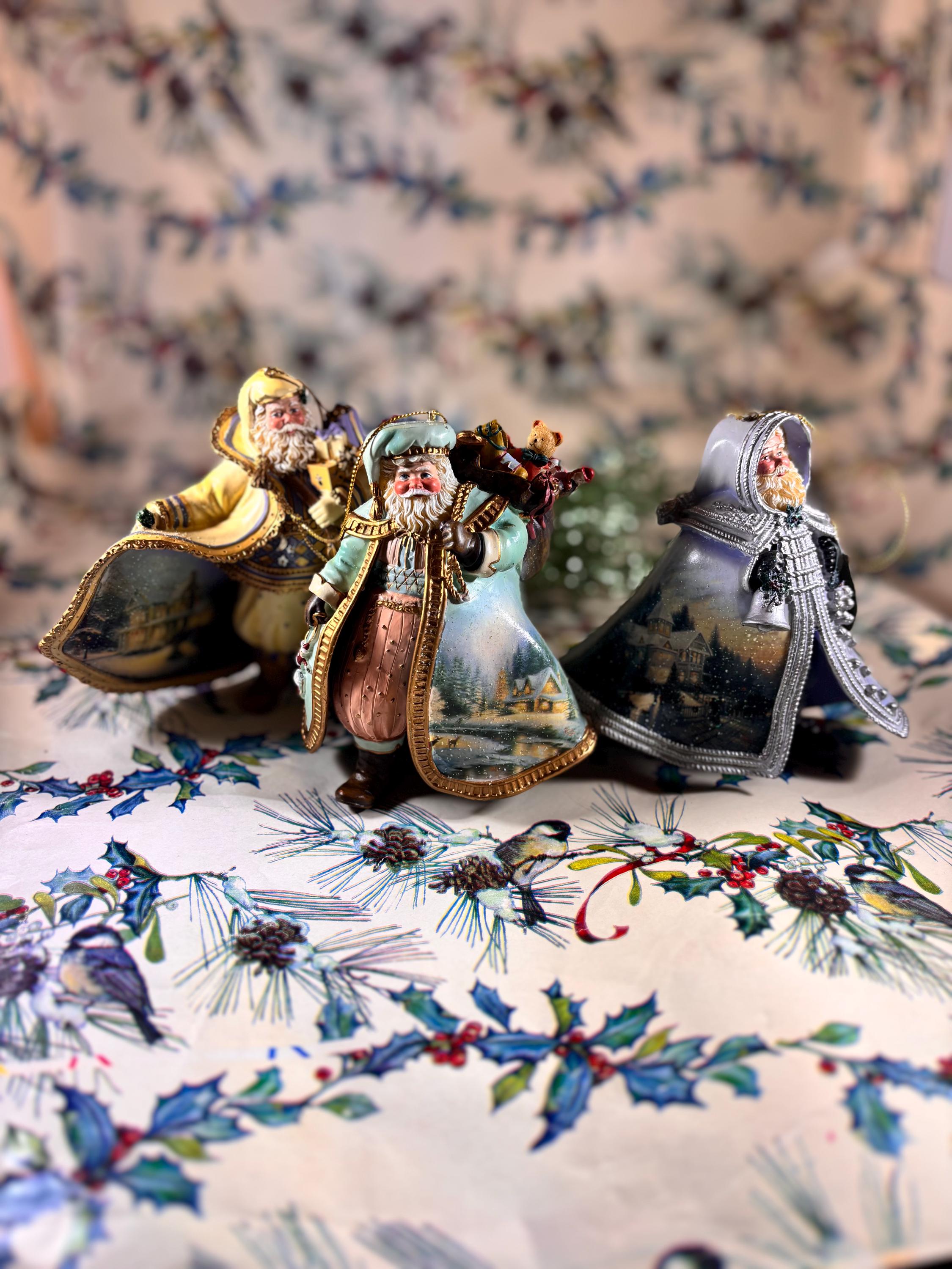 Thomas Kinkade Santa Figurine - Etsy