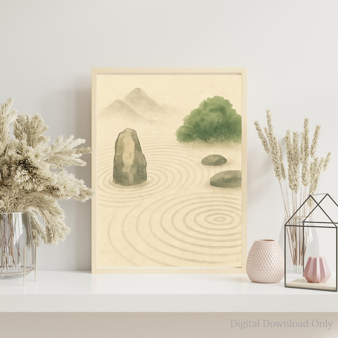 Zen Garden Wall Art – Japanese Karesansui Decor - Etsy