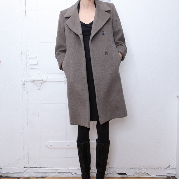 Classic Grey Wool Tailored Coat XS-S