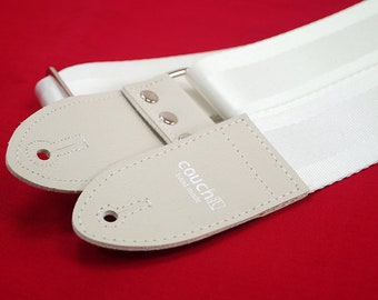 Pure White Recycled Seatbelt Guitar Strap