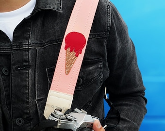 Ice Cream Camera Strap Made To Order In Pink, Seafoam, or Lime Punch