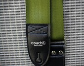 Army Green Recycled Seat Belt Guitar Strap - Vegan Eco Friendly Olive Guitar Straps